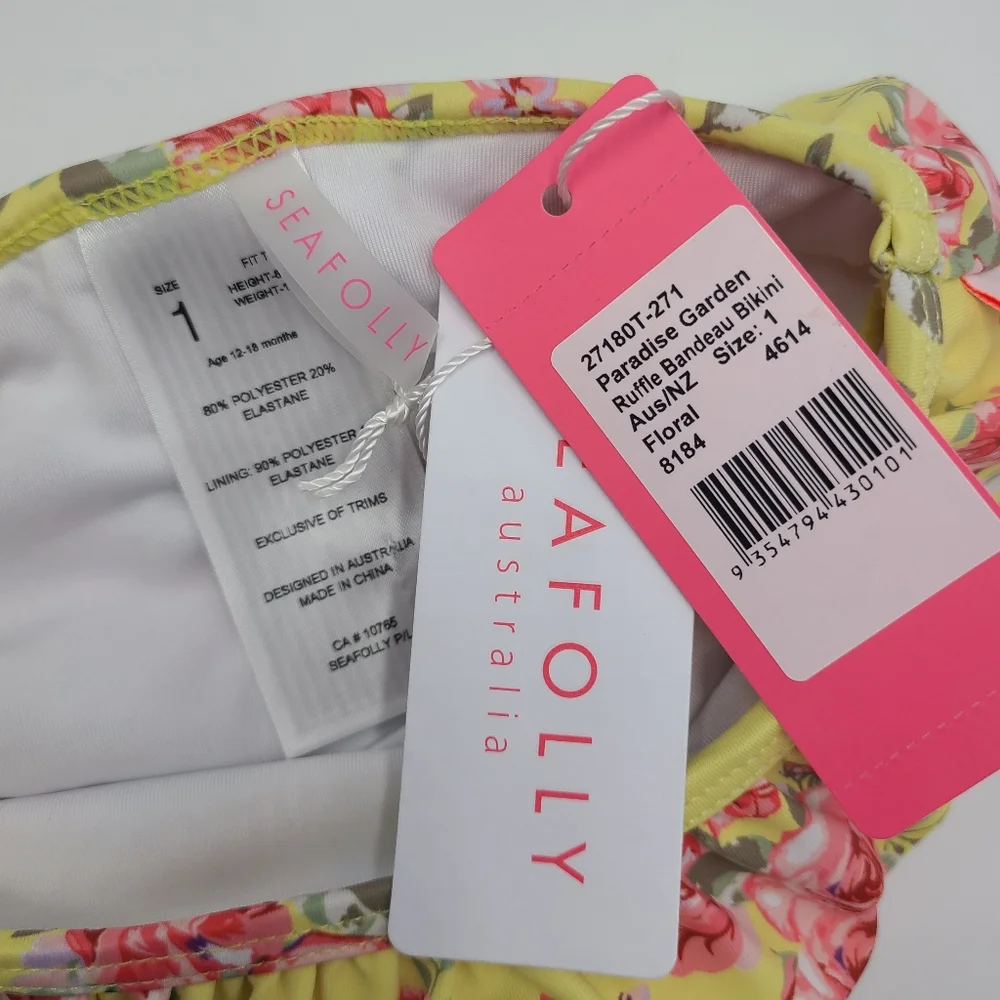 NEW Seafolly Paradise Garden Ruffle bikini set size 12-18 months